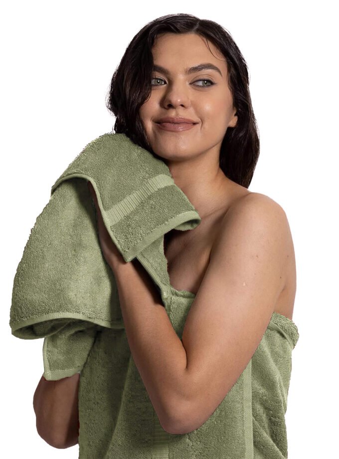 BELEM 6 PCS HAND TOWEL | DYED SAGE GREEN