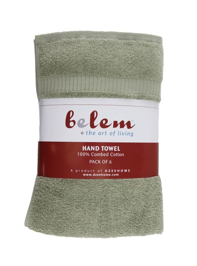 BELEM 6 PCS HAND TOWEL | DYED SAGE GREEN