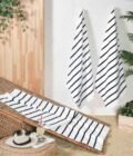 Horizontal Stripe Pool Towel 36x68 15 lbs Black - Image 4