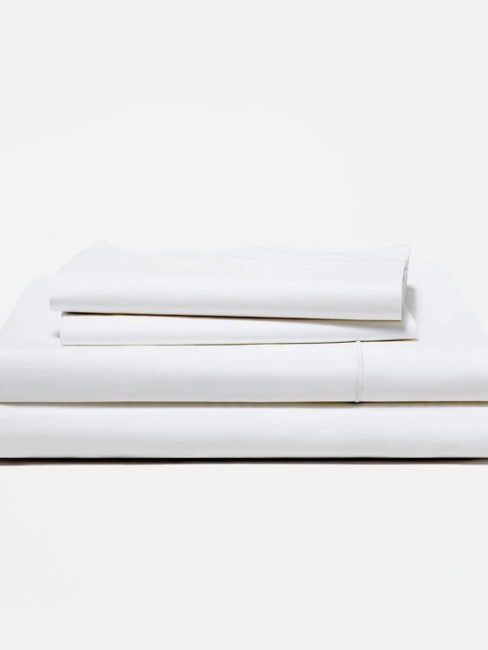 BELEM CLASSIC WHITE LUXURY PERCALE BED SHEET SET