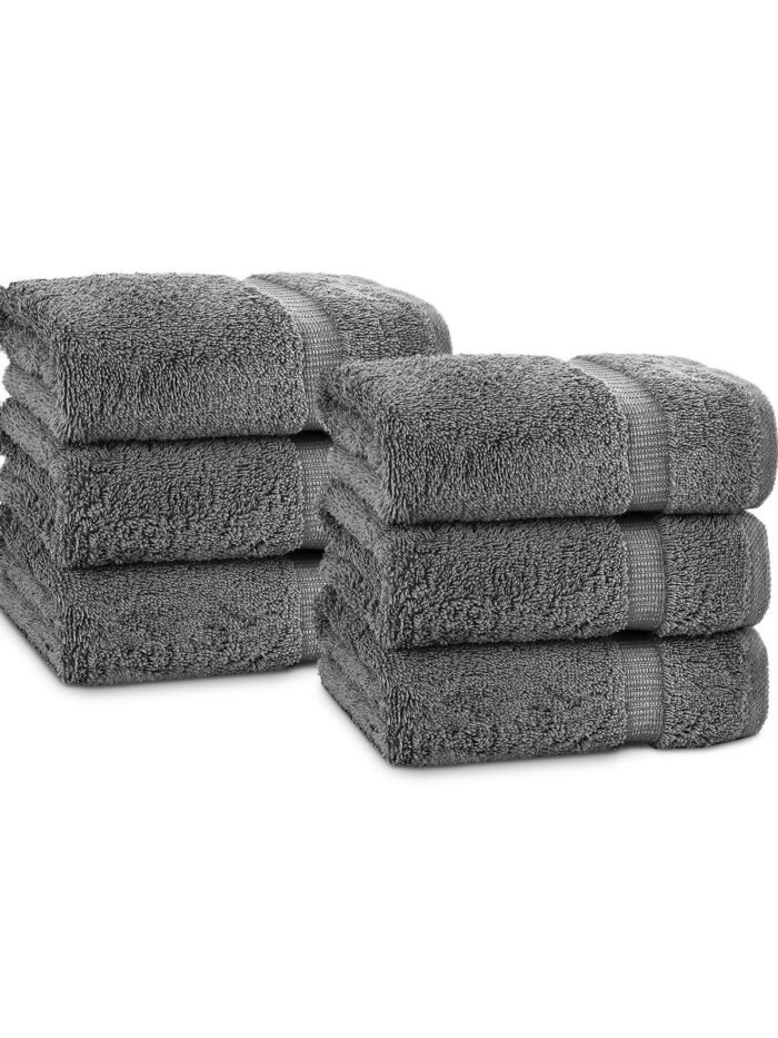BELEM 6 PCS HAND TOWELS | COTTON CASTLE ROCK GREY