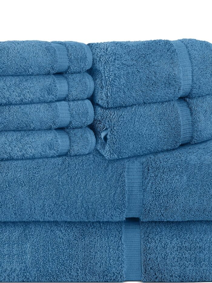 BELEM 8 PCS TOWELS SETS | COTTON EVENING BLUE