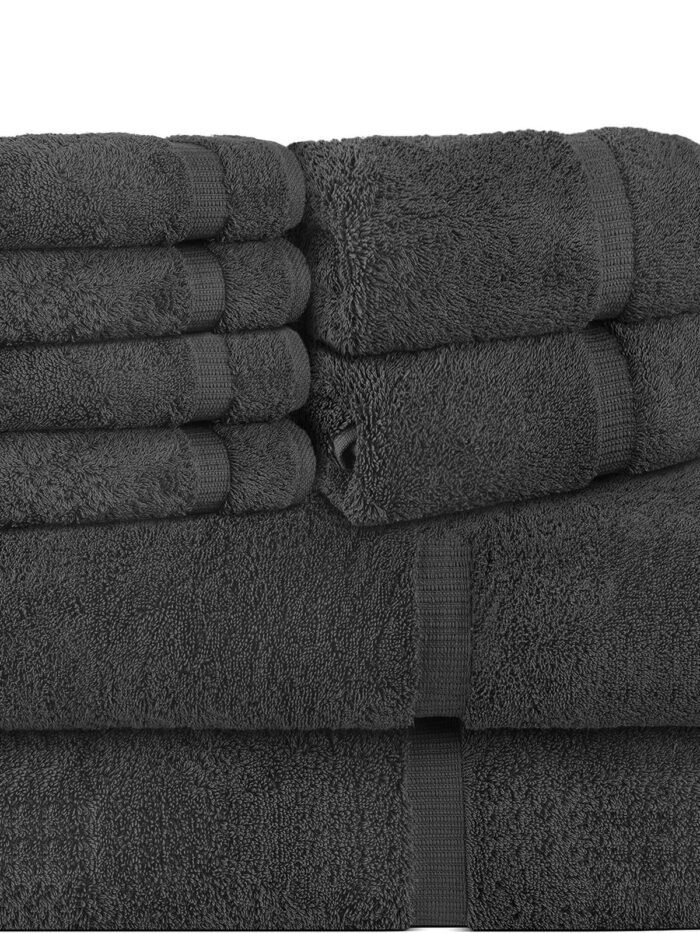 BELEM 8 PCS TOWELS SETS | COTTON CASTLEROCK GREY