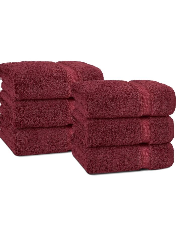 BELEM 6 PCS HAND TOWEL | COTTON CHERRY COLA | BURGUNDY