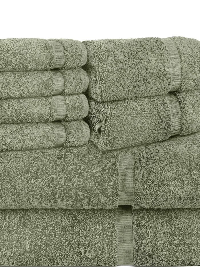 BELEM 8 PCS TOWELS SETS | COTTON SAGE GREEN