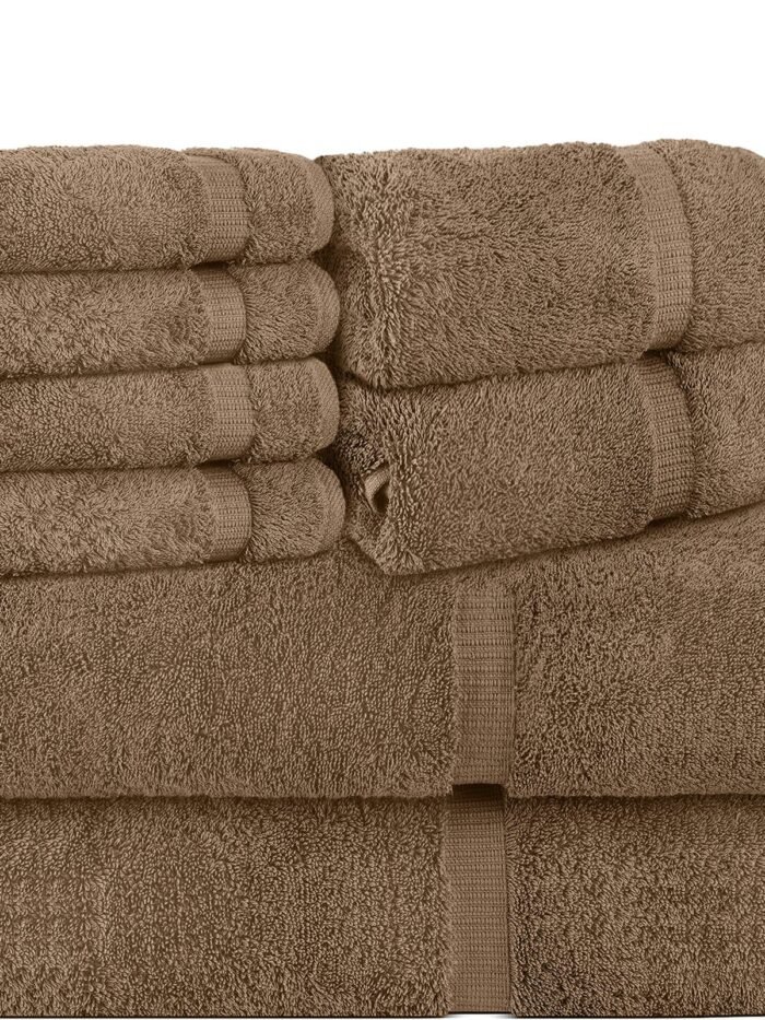 BELEM 8 PCS TOWELS SETS | COTTON SANDCASTLE TAN