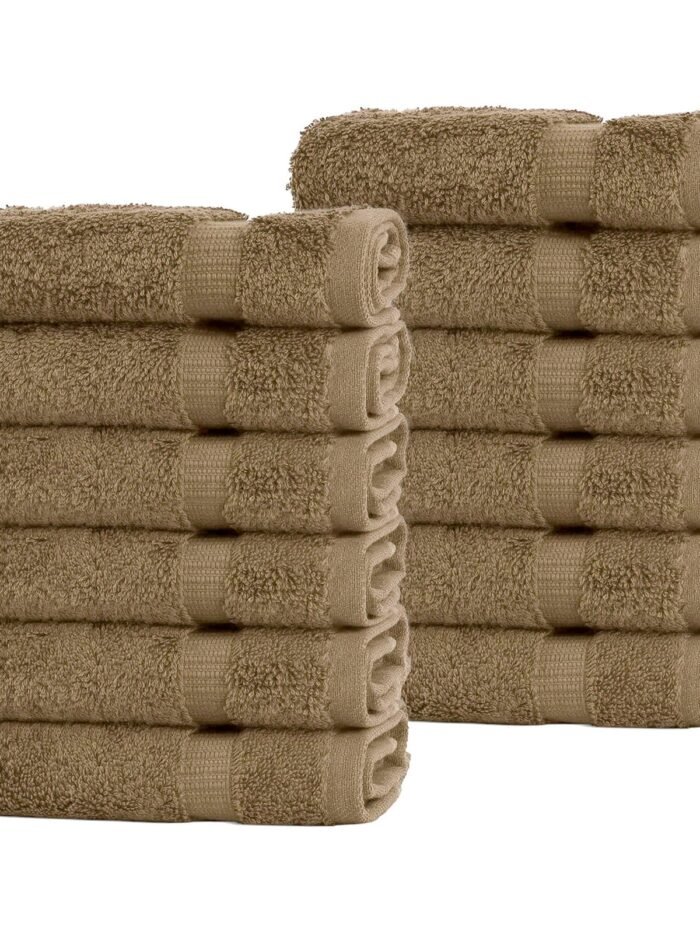 BELEM 12 PCS WASH CLOTH | COTTON SANDCASTLE TAN