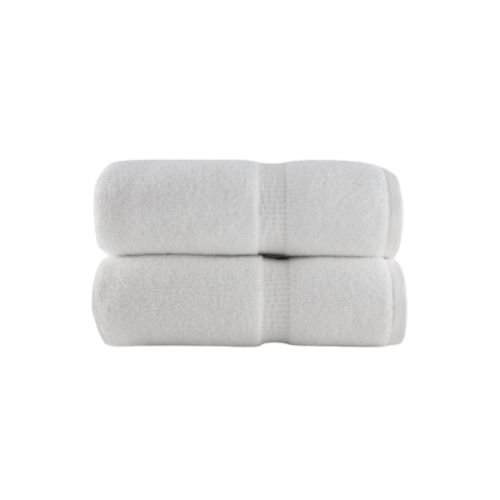 WHITE SPA TOWELS - BELEM 30X56 - PACK OF 2 - 100% COMBED COTTON